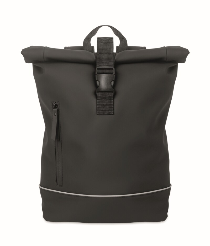 Rolovací PU batoh na notebook 15", černá