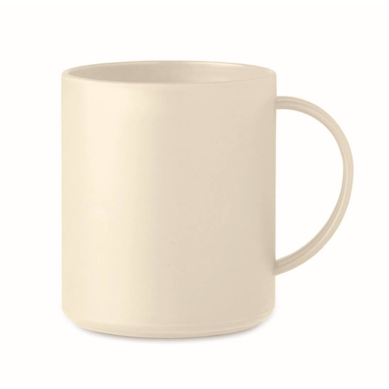 Rovný plastový hrnek, objem 300ml, béžová
