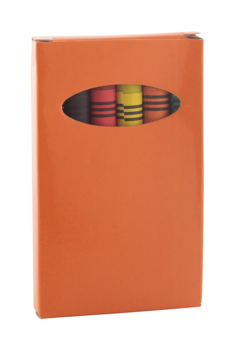 Sada 6 voskovek v papírové krabičce, oranžová