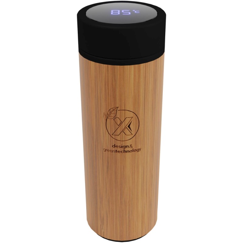 SCX.design D11 inteligentní bambusová láhev 500 ml, hnědá