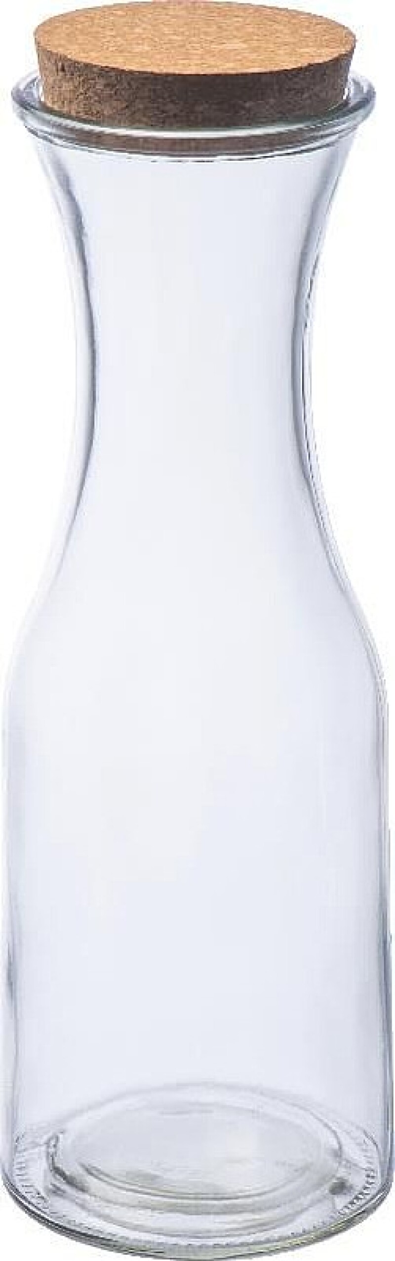 Skleněná láhev s korkovým víkem 1L,trasparentní