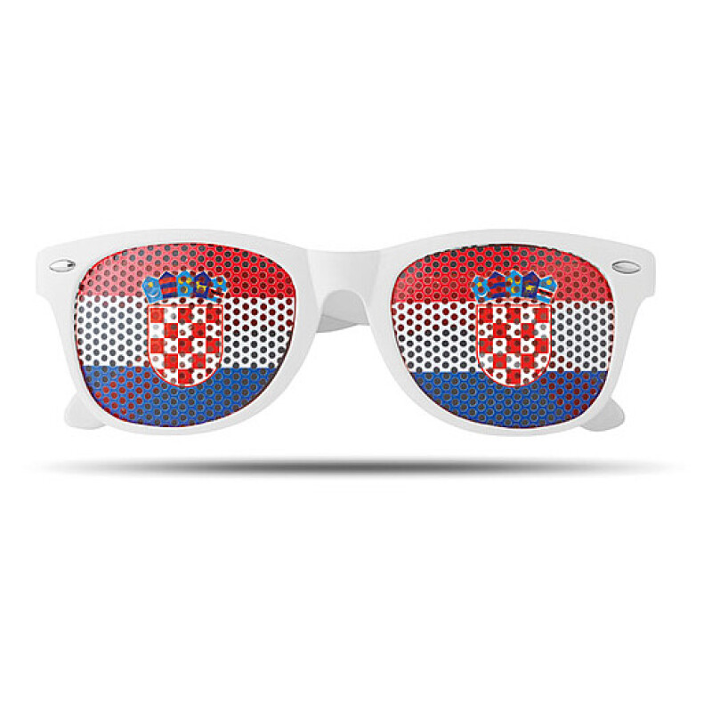 Sluneční brýle s vlajkou Chorvatska, bílá