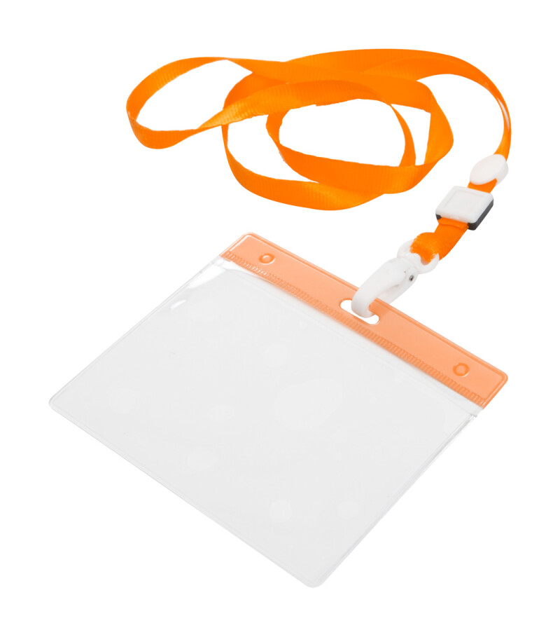 Šňůrka na krk s kapsou na jmenovku, oranžová