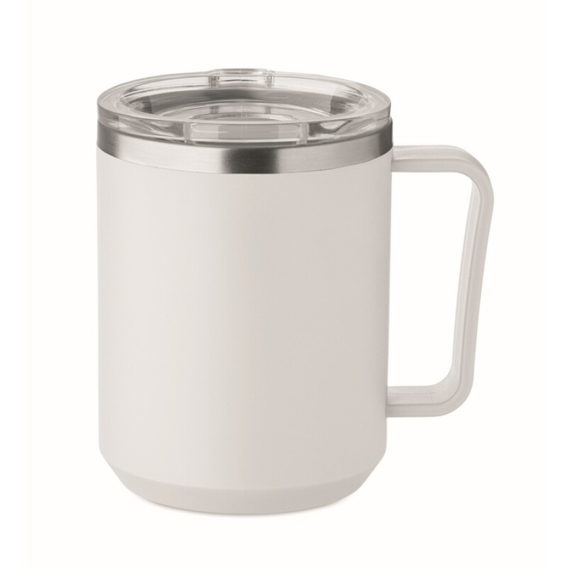ZAFER Dvoustěnný termohrnek z nerezové oceli, 400 ml, bílá