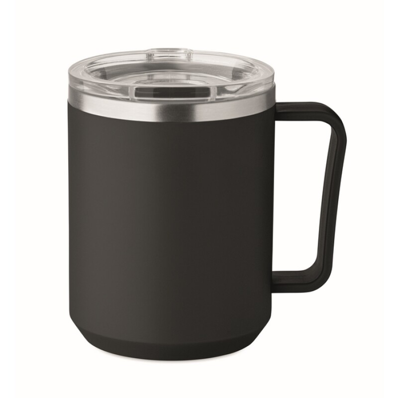 ZAFER Dvoustěnný termohrnek z nerezové oceli, 400 ml, černá