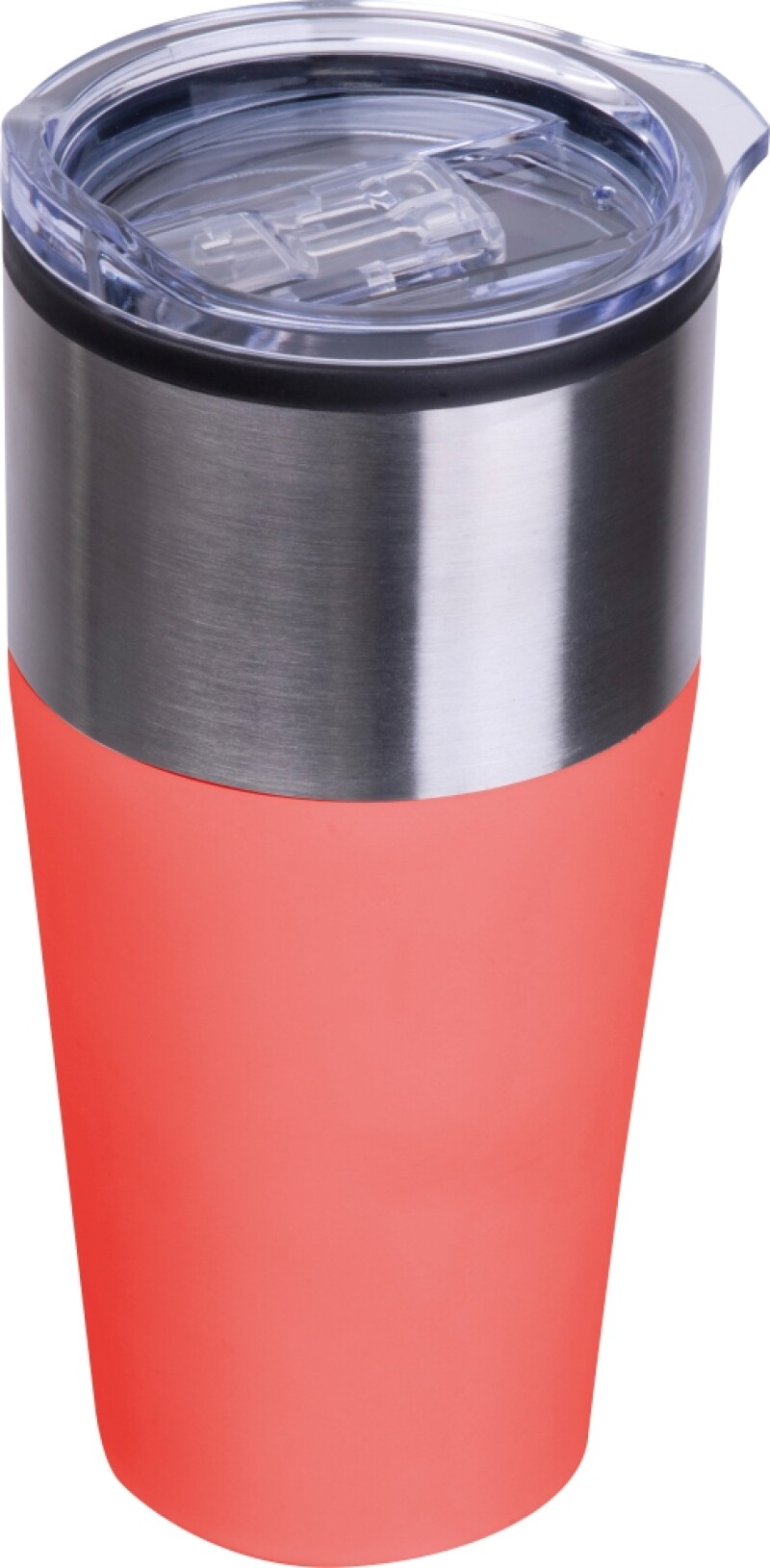 Termohrnek s plastovým vnitřkem 600 ml, červená