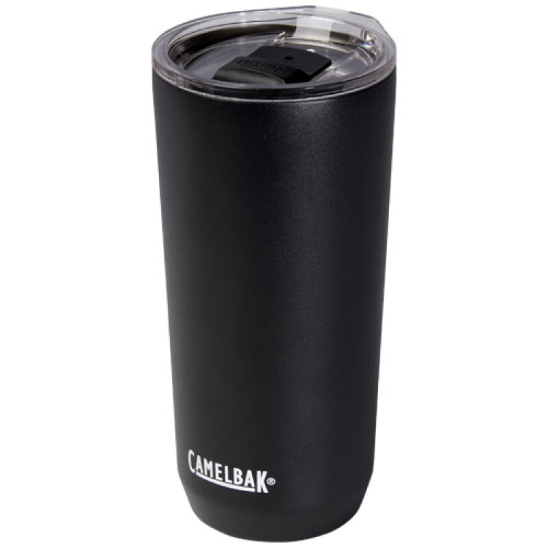 Termohrnek z nerezu s plastovým víčkem, 600ml, černý