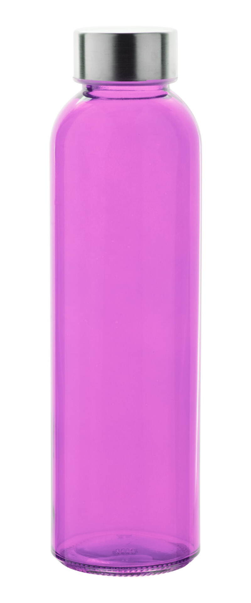 Transparentní láhev na pití, 500ml, s kovovým víčkem, růžová