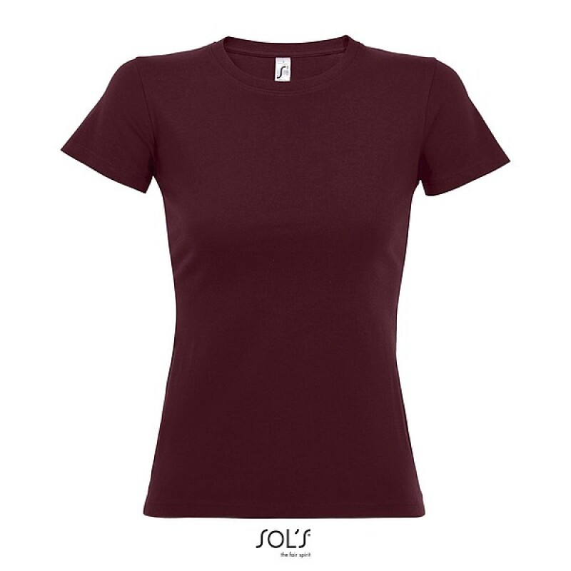 Tričko SOLS IMPERIAL WOMEN, vínová, XXL