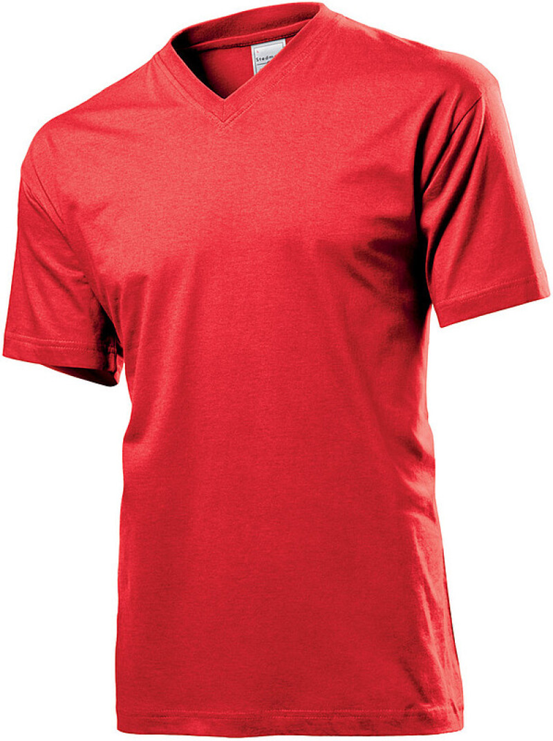 Tričko STEDMAN CLASSIC V-NECK červená XXL