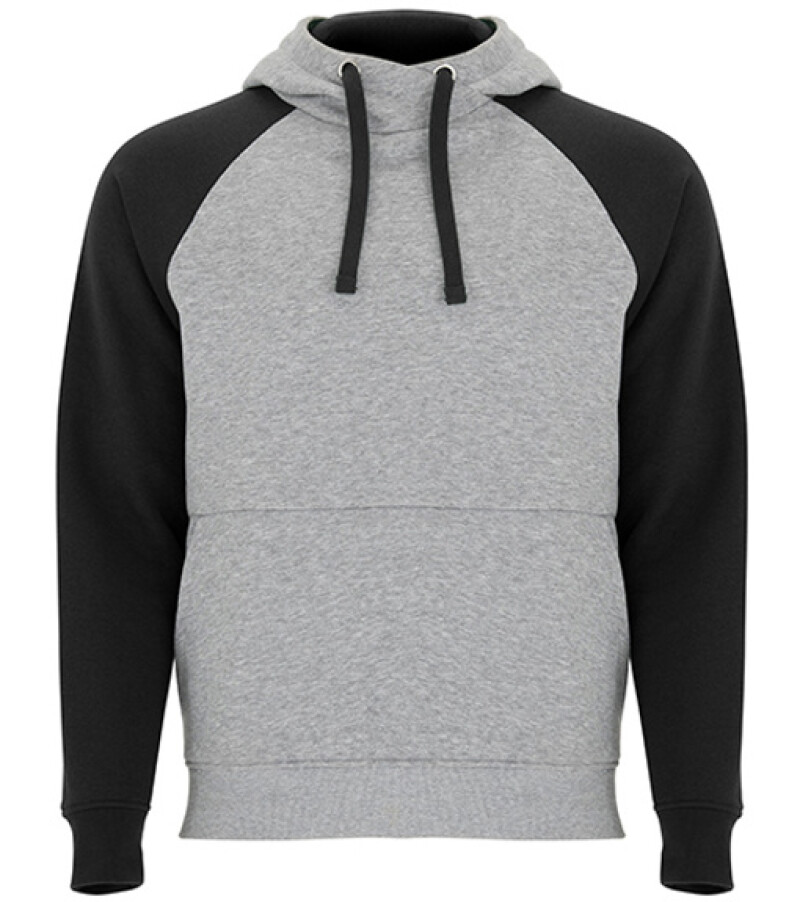 Unisex dvoubarevná mikina ROLY BADET, šedá/černá XS
