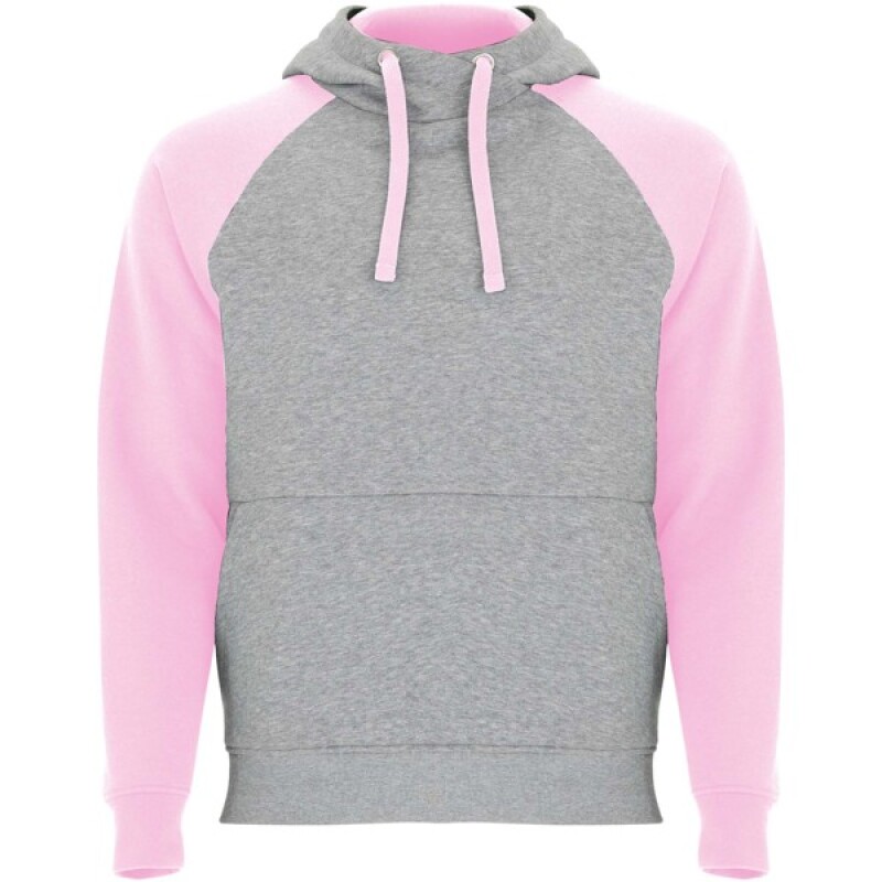 Unisex dvoubarevná mikina ROLY BADET, šedá/růžová L