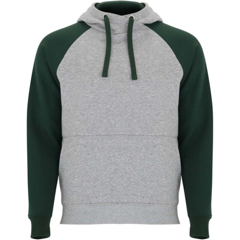Unisex dvoubarevná mikina ROLY BADET, šedá/zelená 3XL