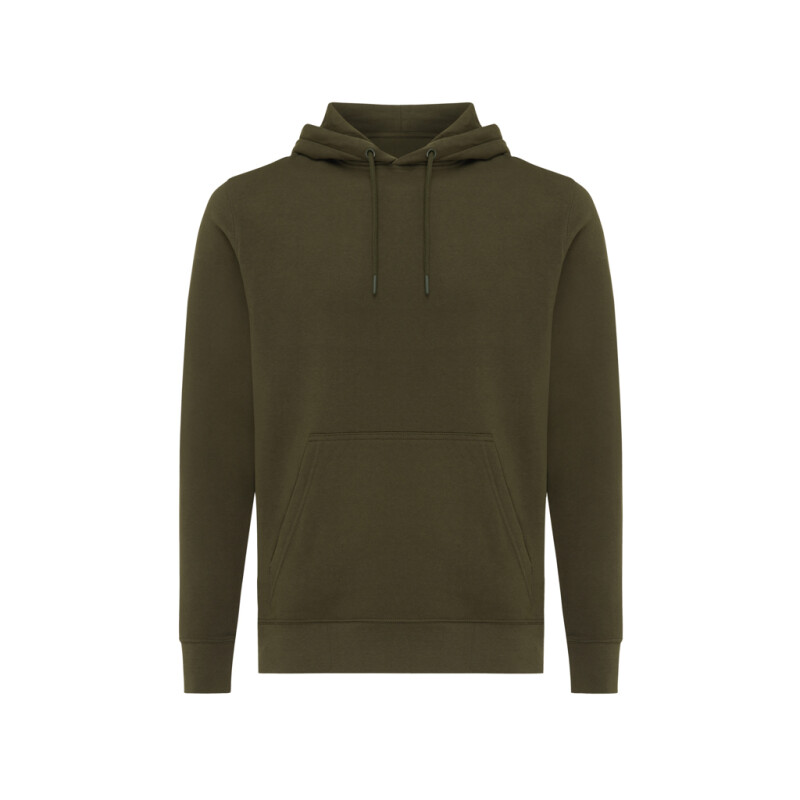 Unisex lehká mikina s kapucí Iqoniq Rila, khaki, velikost XXS