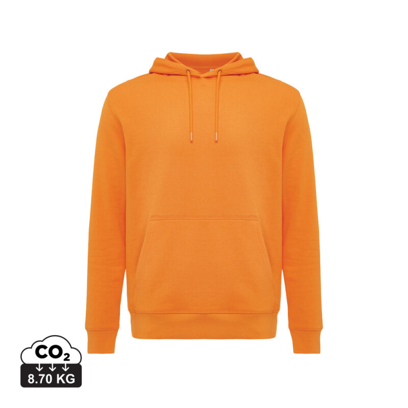 Unisex lehká mikina s kapucí Iqoniq Rila, oranžová, velikost XS