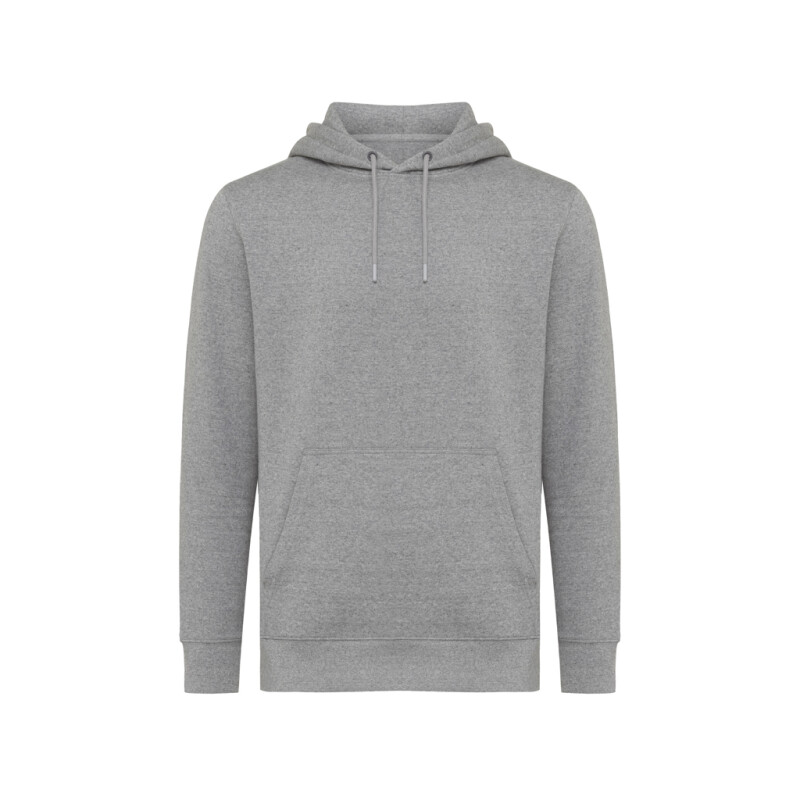 Unisex lehká mikina s kapucí Iqoniq Rila, šedý melír, velikost XXS