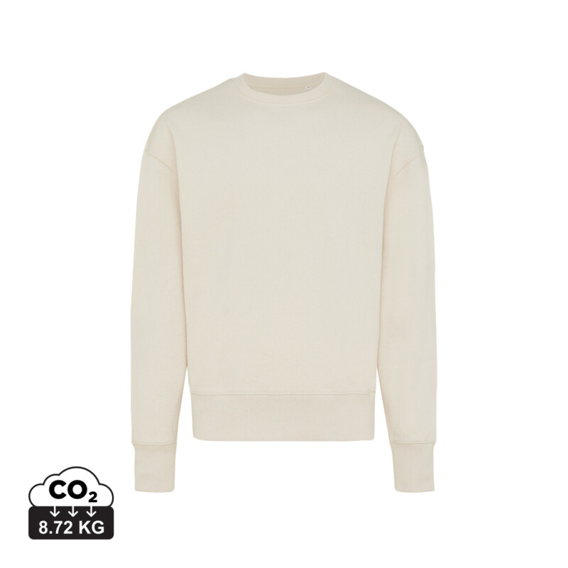 Unisex mikina Iqoniq Kruger relaxed fit, krémová bílá, velikost XS