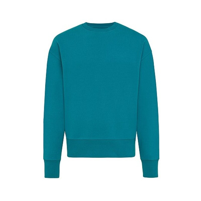 Unisex mikina Iqoniq Kruger z recyklované bavlny, tyrkysová, XS