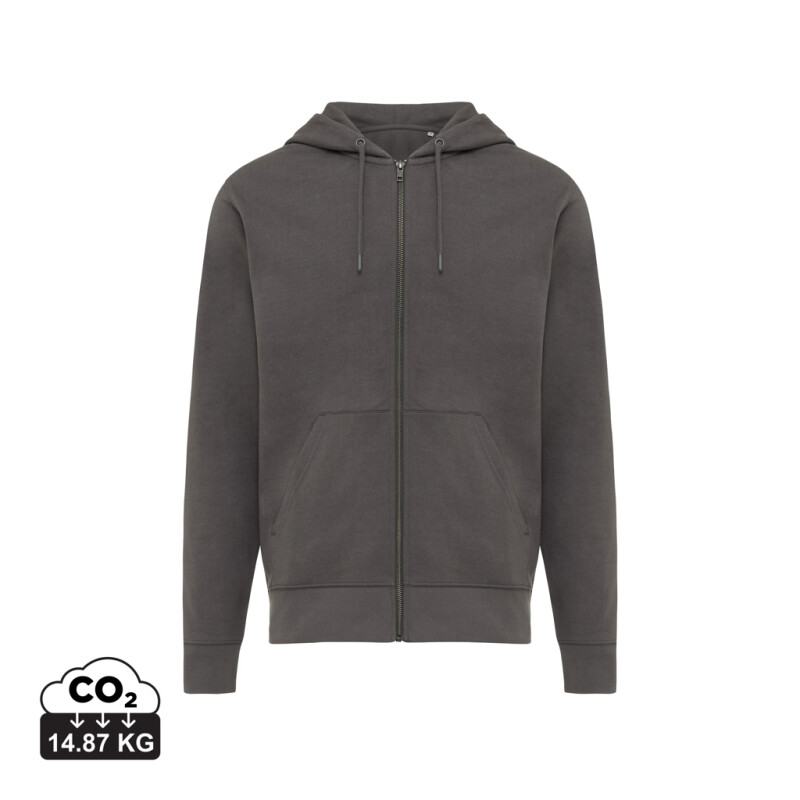 Unisex mikina na zip s kapucí Iqoniq Abisko, antracitová, velikost XS