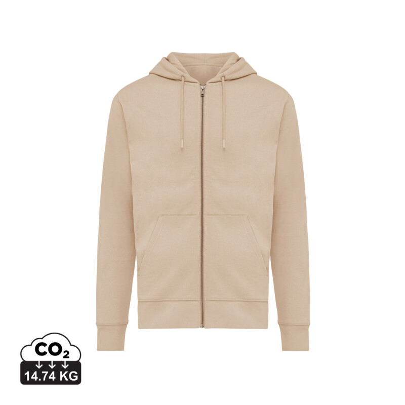 Unisex mikina na zip s kapucí Iqoniq Abisko, béžová, velikost 3XL