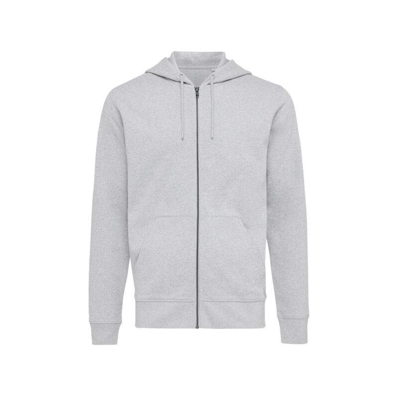 Unisex mikina na zip s kapucí Iqoniq Abisko, světle šedá, velikost XXS