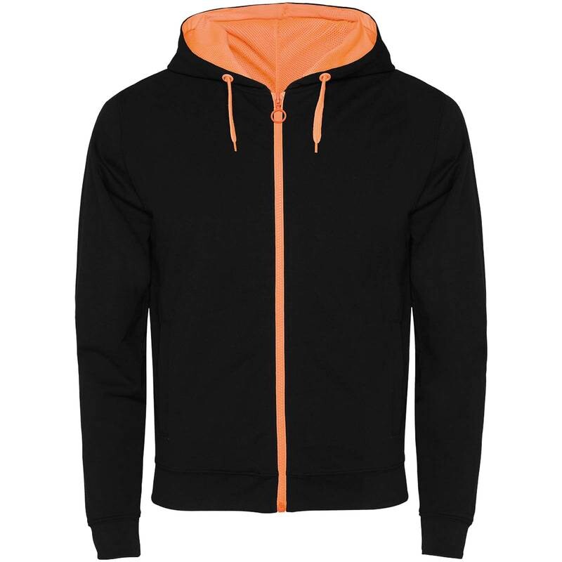 Unisex mikina ROLY FUJI, černá/oranžová, XXL