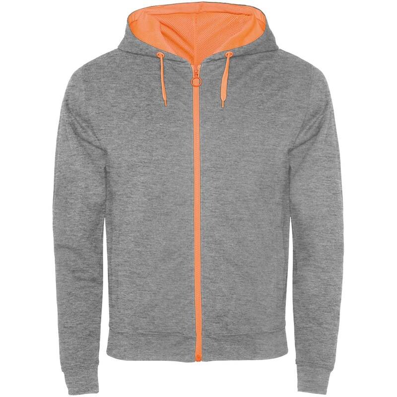 Unisex mikina ROLY FUJI, šedá melanž/oranžová, M