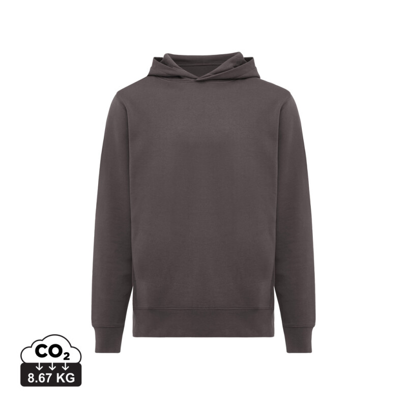 Unisex mikina s kapucí a bočními kapsami Iqoniq Yengo, antracitová, velikost XS
