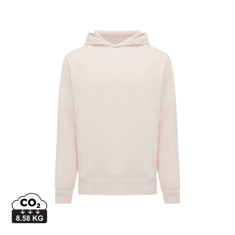 Unisex mikina s kapucí a bočními kapsami Iqoniq Yengo, jemná růžová, velikost XXL