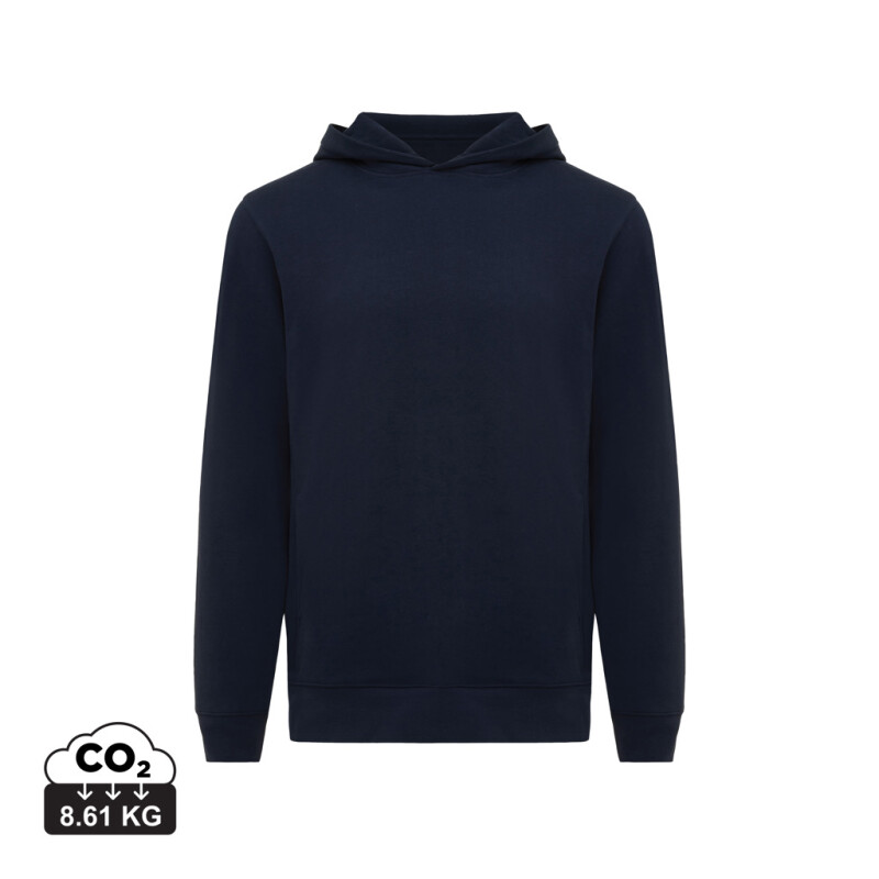 Unisex mikina s kapucí a bočními kapsami Iqoniq Yengo, námořní modrá, velikost XL
