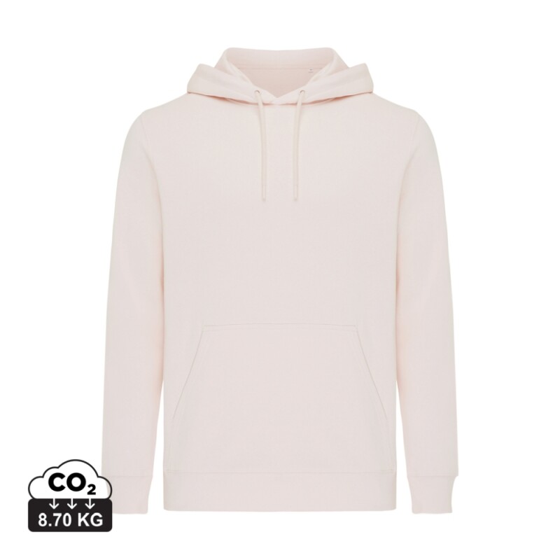 Unisex mikina s kapucí Iqoniq Rila, velikost L, světlá růžová