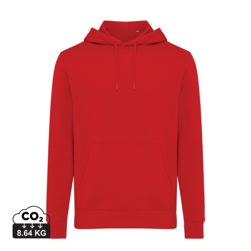 Unisex mikina s kapucí Iqoniq Rila, velikost S, červená