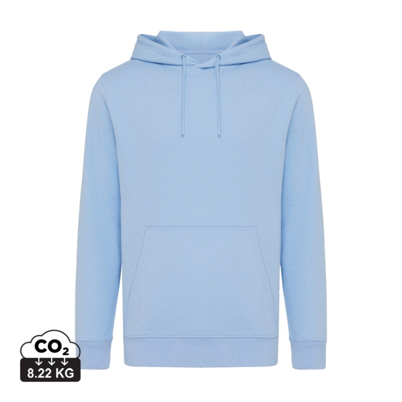 Unisex mikina s kapucí Iqoniq Rila, velikost XL, světlá modrá