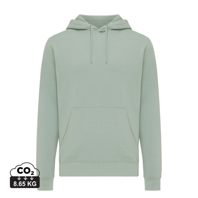 Unisex mikina s kapucí Iqoniq Rila, velikost XS, jemná zelená
