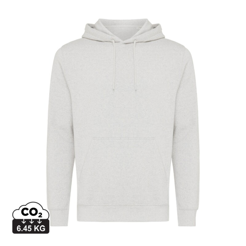 Unisex mikina s kapucí Iqoniq Rila, velikost XS, světlá šedá