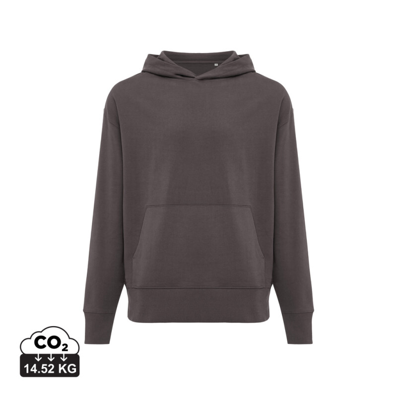 Unisex mikina s kapucí Iqoniq Yoho relaxed fit, antracitová, velikost XXS
