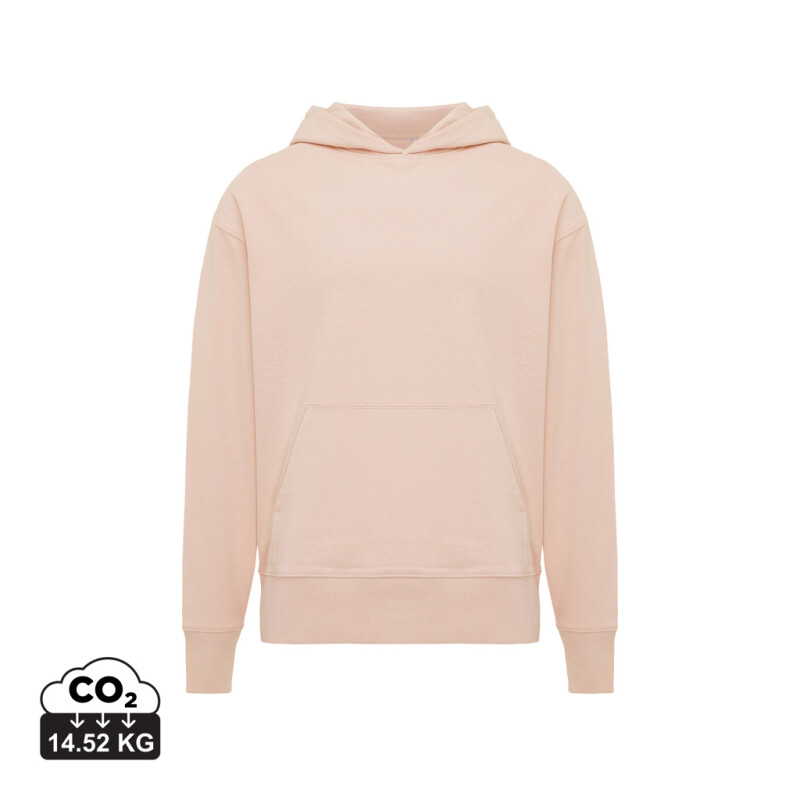Unisex mikina s kapucí Iqoniq Yoho relaxed fit, světlá růžová, velikost M