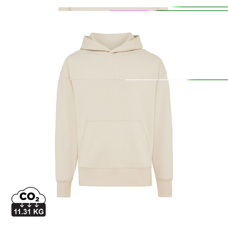 Unisex mikina s kapucí Iqoniq Yoho relaxed fit, velikost S, krémová bílá