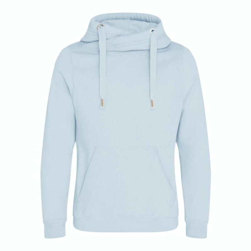 Unisex mikina s kapucí AWDIS CROSS NECK HOODIE, světle modrá, velikost XL