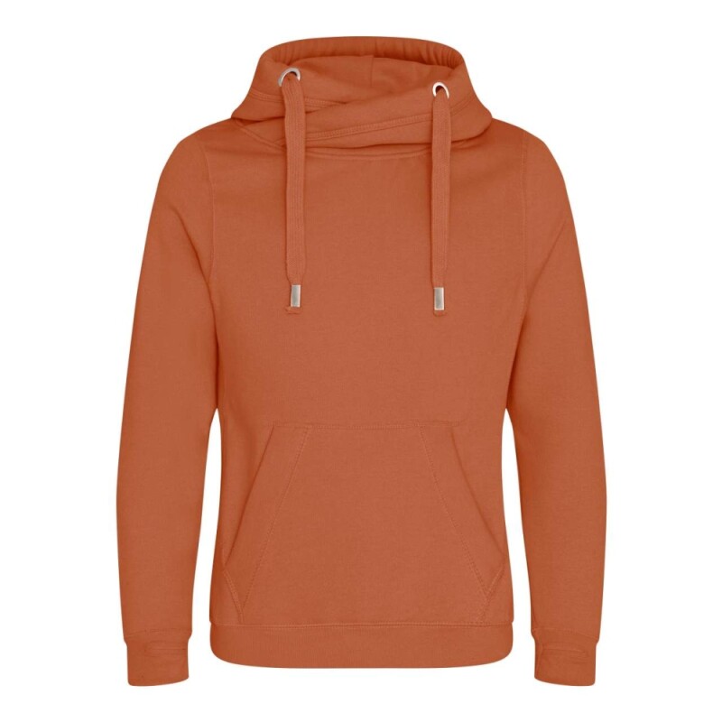 Unisex mikina s kapucí AWDIS CROSS NECK HOODIE, tmavě oranžová, velikost M