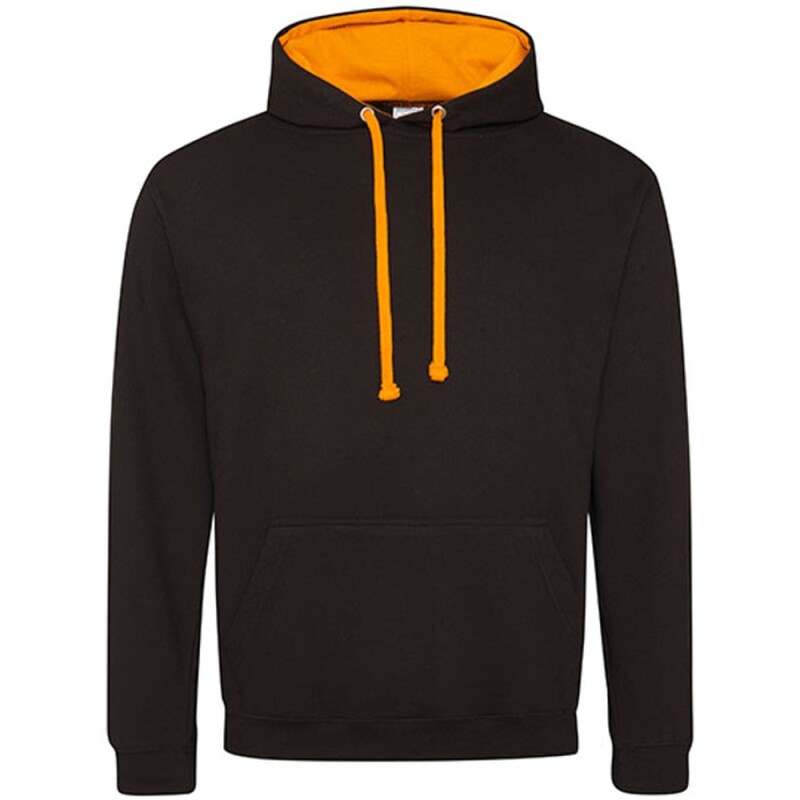 Unisex mikina s kapucí AWDIS VARSITY HOODIE, černá/oranžová, velikost L