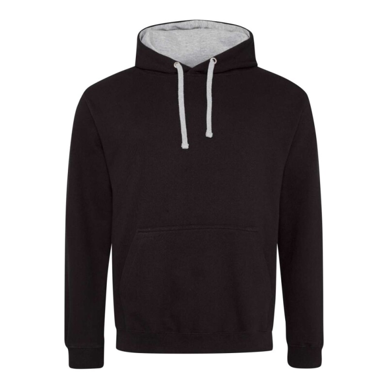 Unisex mikina s kapucí AWDIS VARSITY HOODIE, černá/světle šedý melír, velikost L