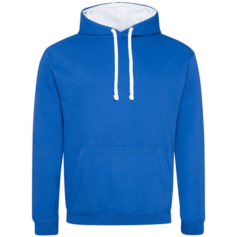 Unisex mikina s kapucí AWDIS VARSITY HOODIE, jemně modrá/bílá, velikost XXL