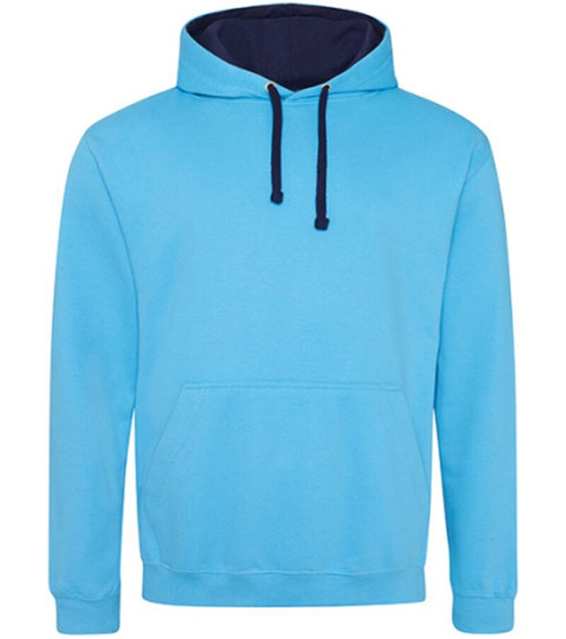 Unisex mikina s kapucí AWDIS VARSITY HOODIE, světle modrá/námořní, velikost XS