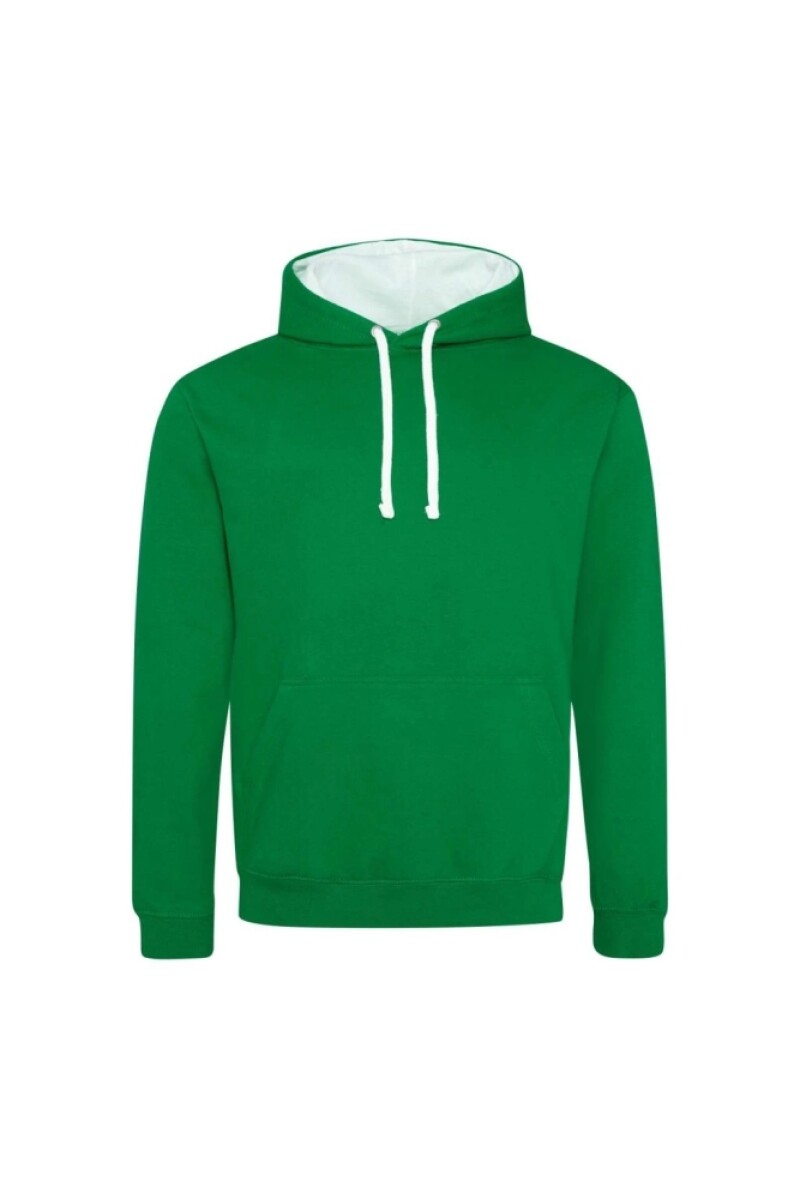 Unisex mikina s kapucí AWDIS VARSITY HOODIE, zelená/bílá, velikost L
