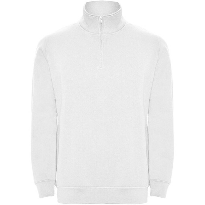 Unisex mikina se čtvrtkovým zipem, ROLY ANETO, bílá, vel. L