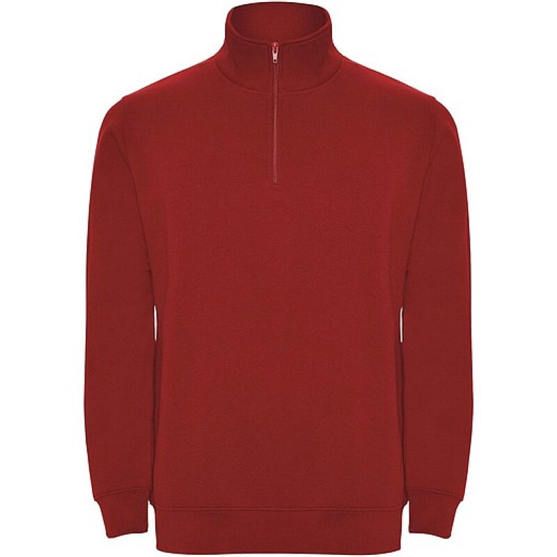 Unisex mikina se čtvrtkovým zipem, ROLY ANETO, červená, vel. S