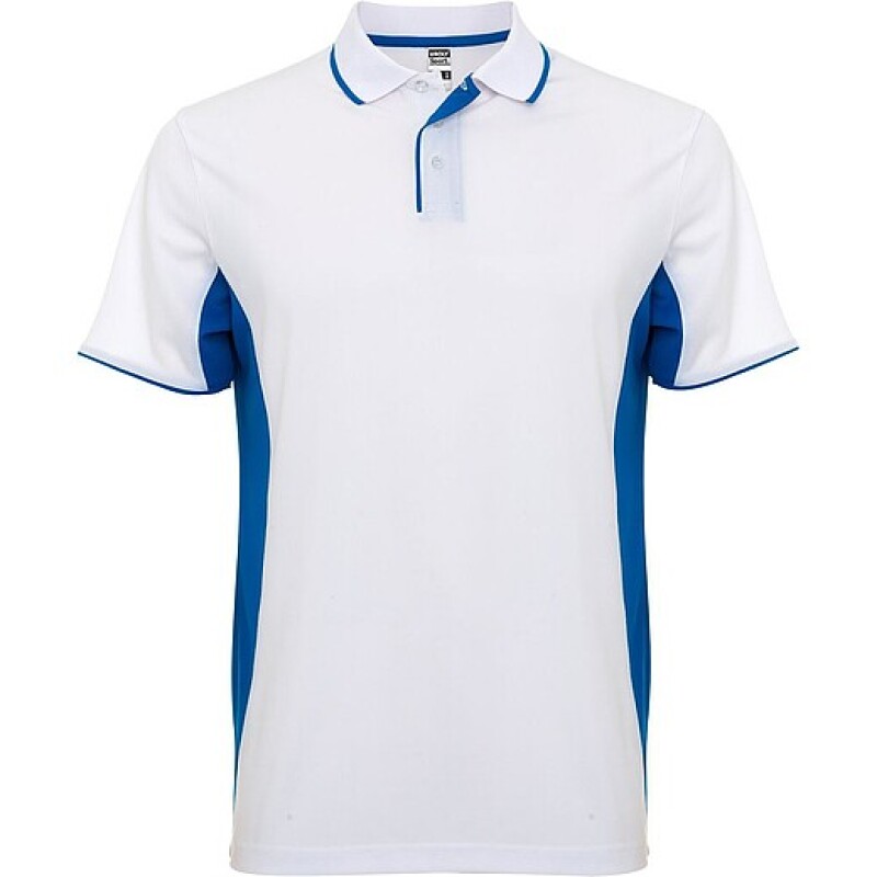 Unisex polokošile Roly Montmelo, bílá/královská modrá, velikost 2XL