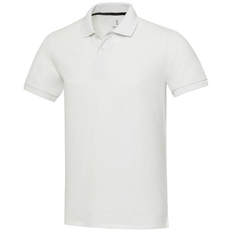 Unisex polokošile s krátkým rukávem z recyklované bavlny i polyesteru, ELEVATE EMERALD, bílá, vel. M