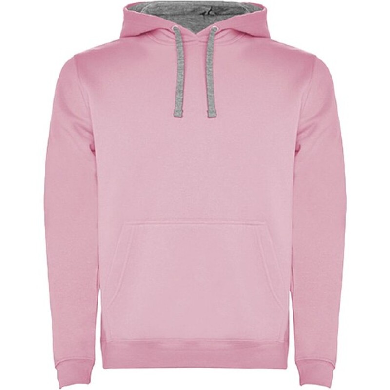 Pánská mikina s kapucí ROLY URBAN, růžová s šedými doplňky, 2XL